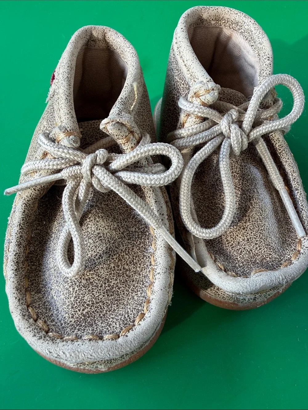 Kids Beige/Tan Moccasin-Style Leather Shoes